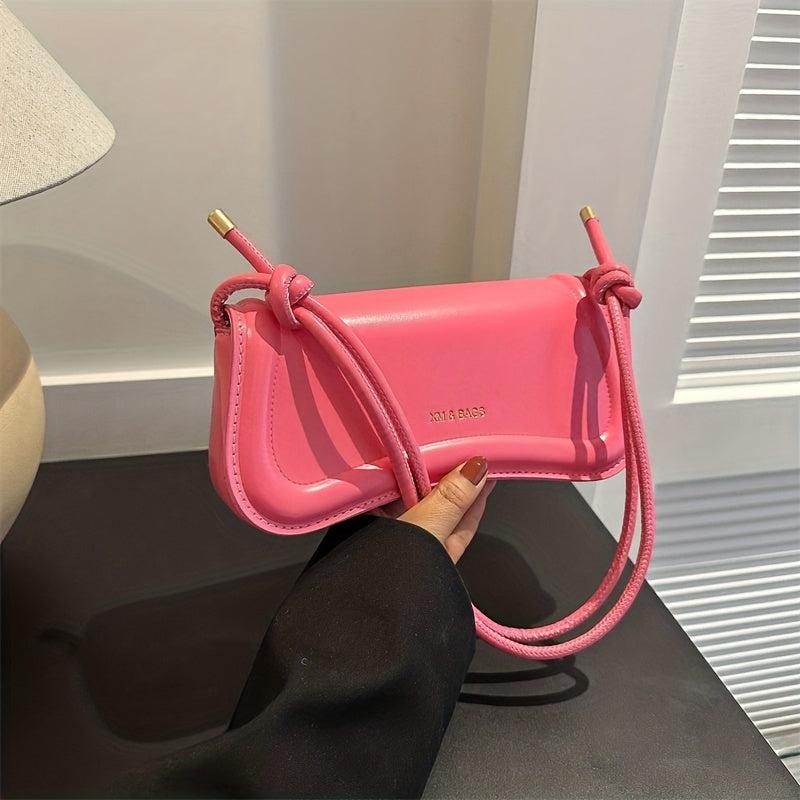 Versatile PU Leather Baguette Bag Women's Handbag