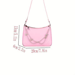 Quilted Shoulder Bag Butterfly Chain PU Leather Handbag