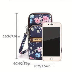 Floral Print Nylon Crossbody Bag for Women