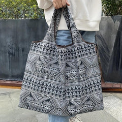 Large Capacity Foldable Tote Bag Lightweight Durable Shoulder Bag