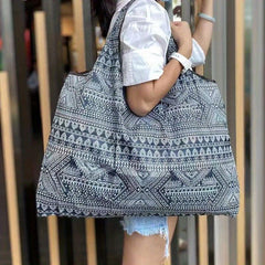Large Capacity Foldable Tote Bag Lightweight Durable Shoulder Bag