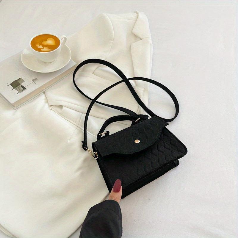 Argyle Embossed Mini Felt Crossbody Bag