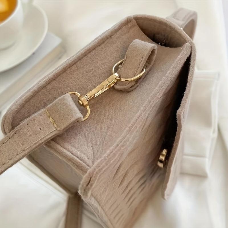 Argyle Embossed Mini Felt Crossbody Bag