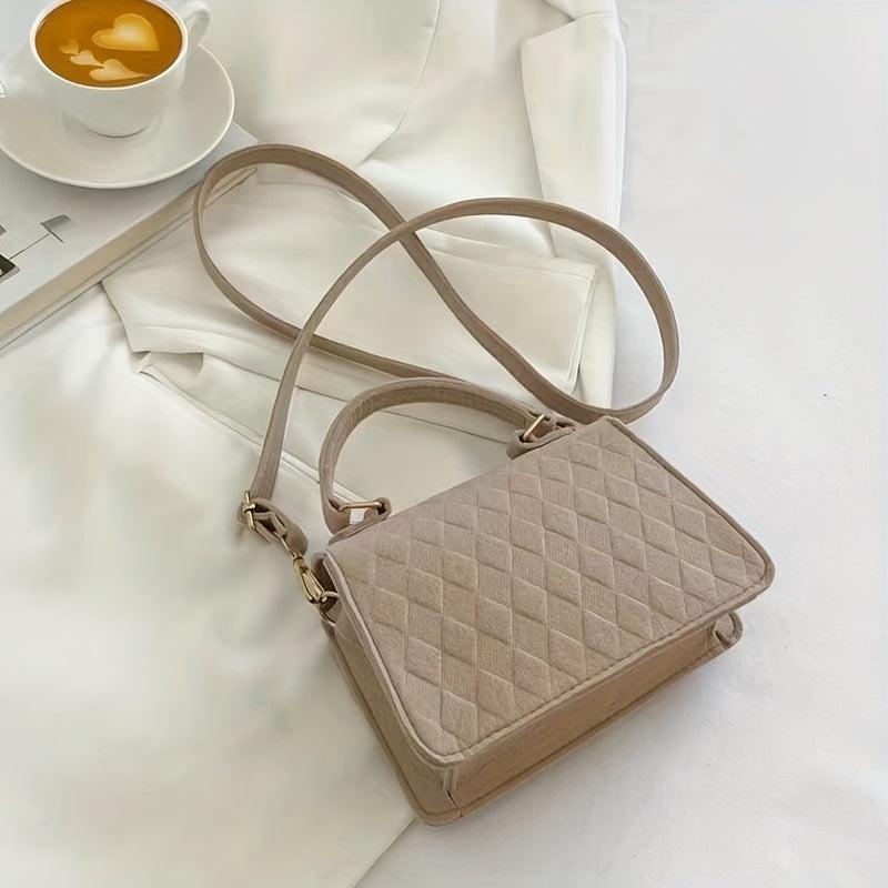 Argyle Embossed Mini Felt Crossbody Bag