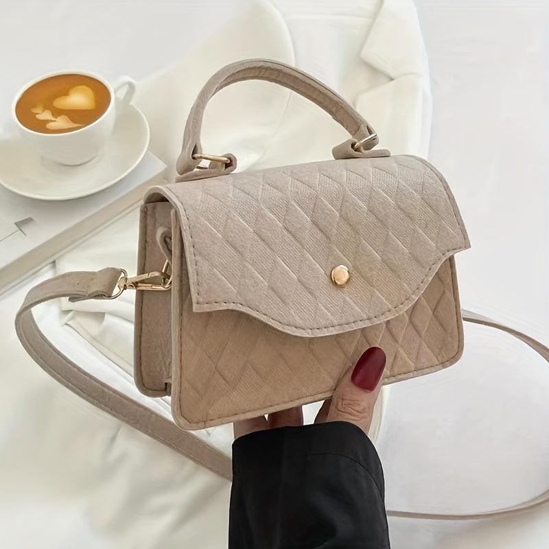 Argyle Embossed Mini Felt Crossbody Bag