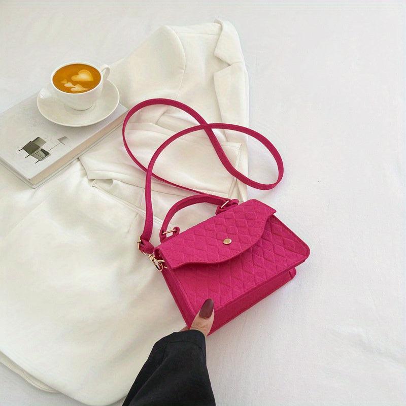 Argyle Embossed Mini Felt Crossbody Bag