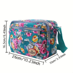 Floral Pattern Crossbody Bag Square Shoulder Purse for Women