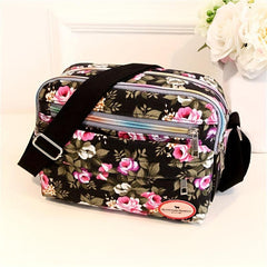 Floral Pattern Crossbody Bag Square Shoulder Purse for Women