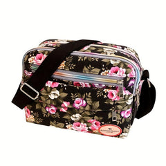 Floral Pattern Crossbody Bag Square Shoulder Purse for Women