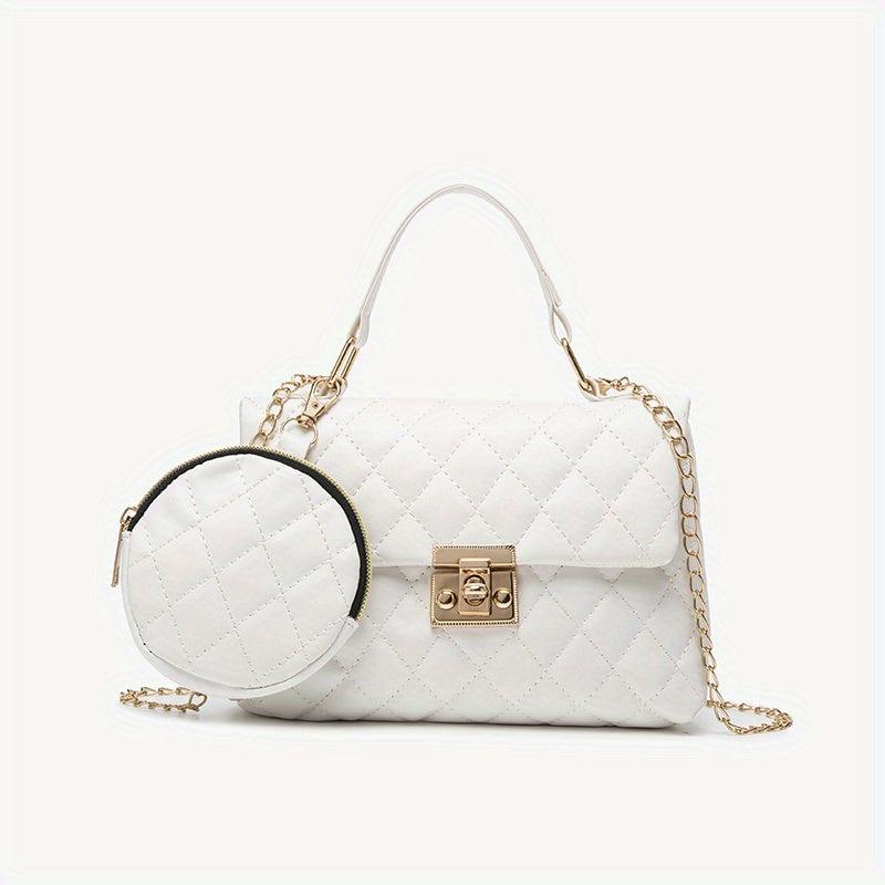 Argyle Pattern Square Bag Women's Flap Handbag
