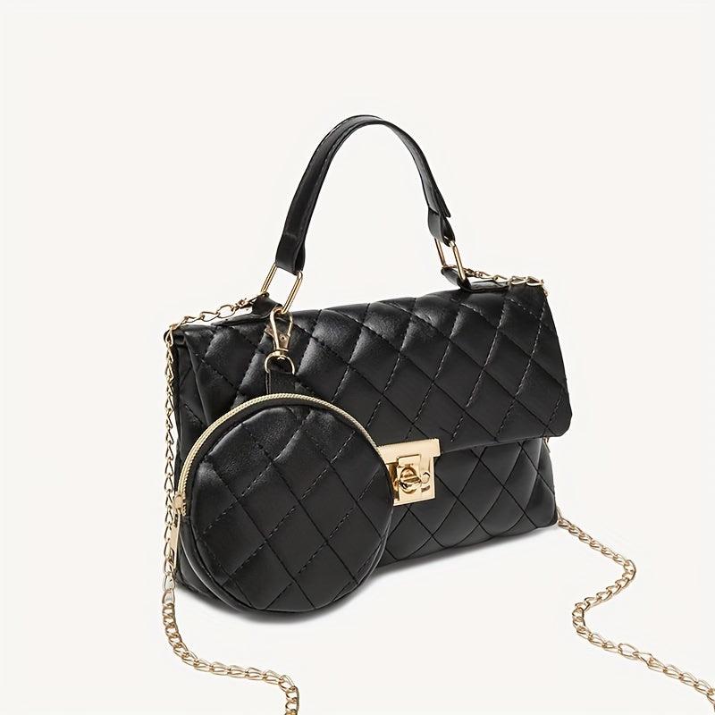 Argyle Pattern Square Bag Women's Flap Handbag