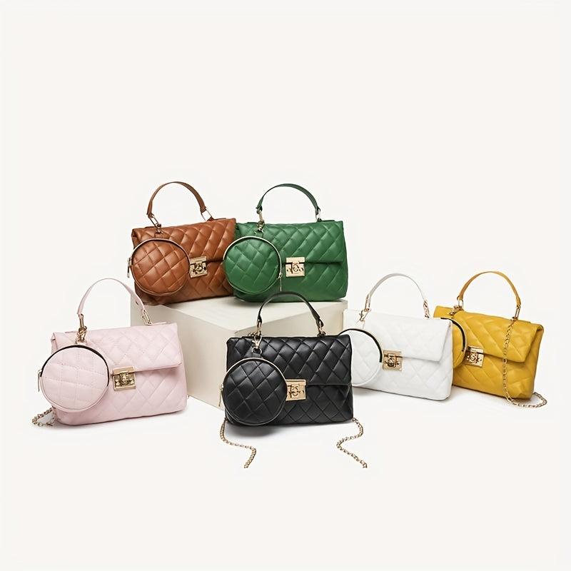 Argyle Pattern Square Bag Women's Flap Handbag