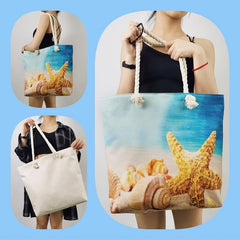 Animal Pattern Canvas Shoulder Bag Large Capacity Folding Handbag