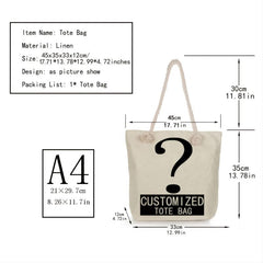 Animal Pattern Canvas Shoulder Bag Large Capacity Folding Handbag