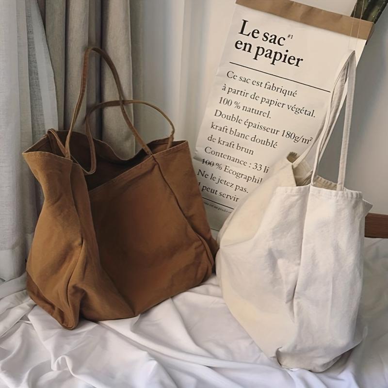Large Capacity Canvas Hobo Tote Bag Lightweight Shoulder Bag