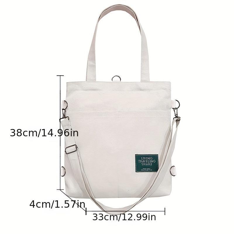 Kpop Style Canvas Tote Bag Pocket Crossbody Bag Casual Handbag