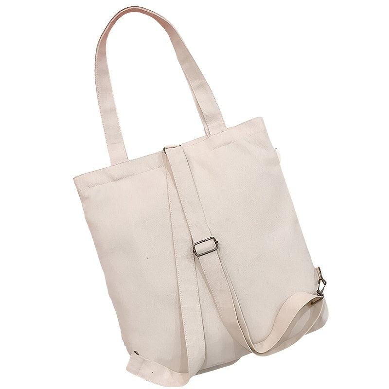 Kpop Style Canvas Tote Bag Pocket Crossbody Bag Casual Handbag