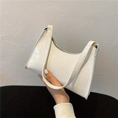 Stylish PU Leather Underarm Bag Zipper Shoulder Handbag