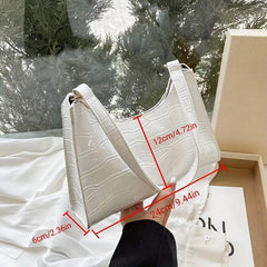 Stylish PU Leather Underarm Bag Zipper Shoulder Handbag