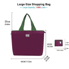 Foldable Reusable Grocery Bag Lightweight Drawstring Travel Shoulder Bag