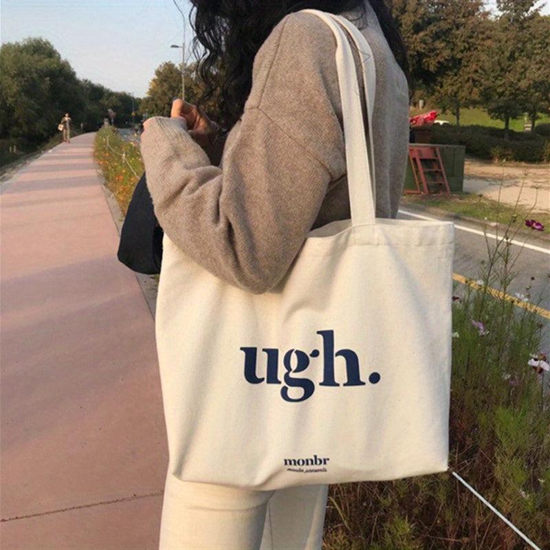 Canvas Shoulder Bag Top Handle Handbag Foldable Shopping Bag