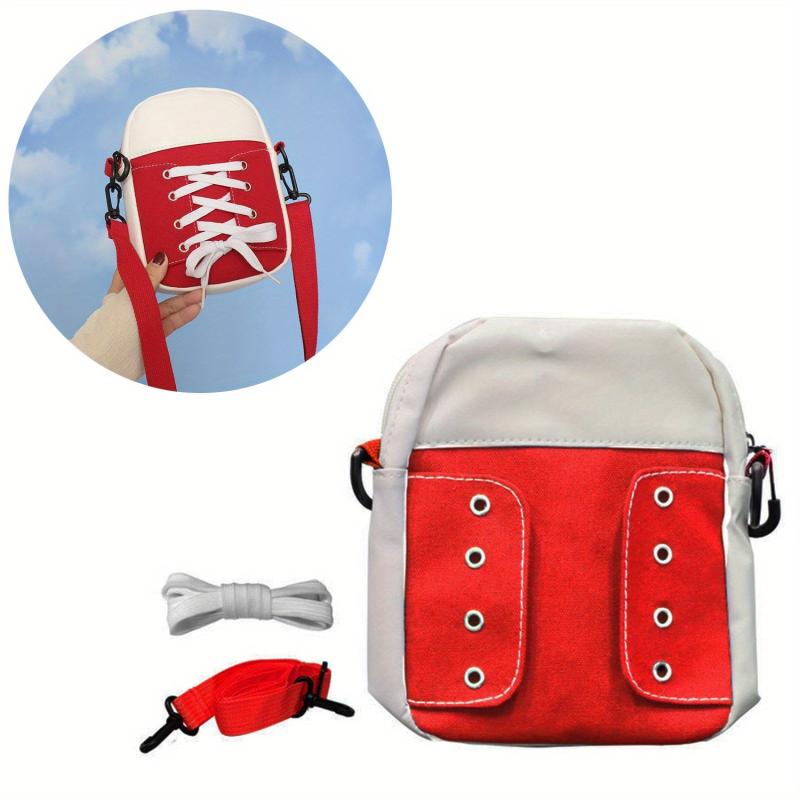 Canvas Sneaker Mini Crossbody Bag Square Purse