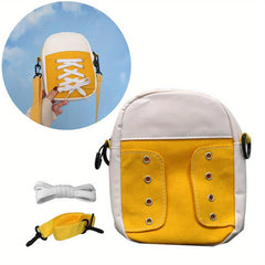 Canvas Sneaker Mini Crossbody Bag Square Purse