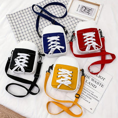 Canvas Sneaker Mini Crossbody Bag Square Purse