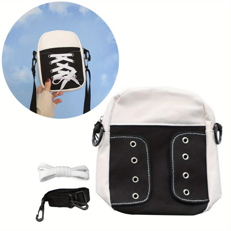 Canvas Sneaker Mini Crossbody Bag Square Purse