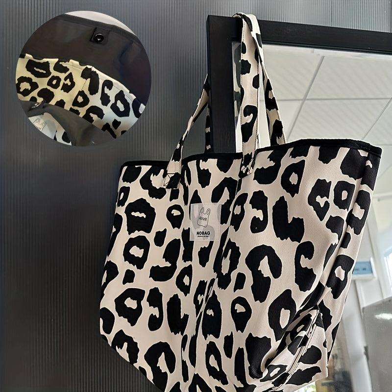 Leopard Pattern Tote Bag Women's Large Shoulder Shopper Purse