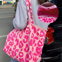Leopard Pattern Tote Bag Women's Large Shoulder Shopper Purse