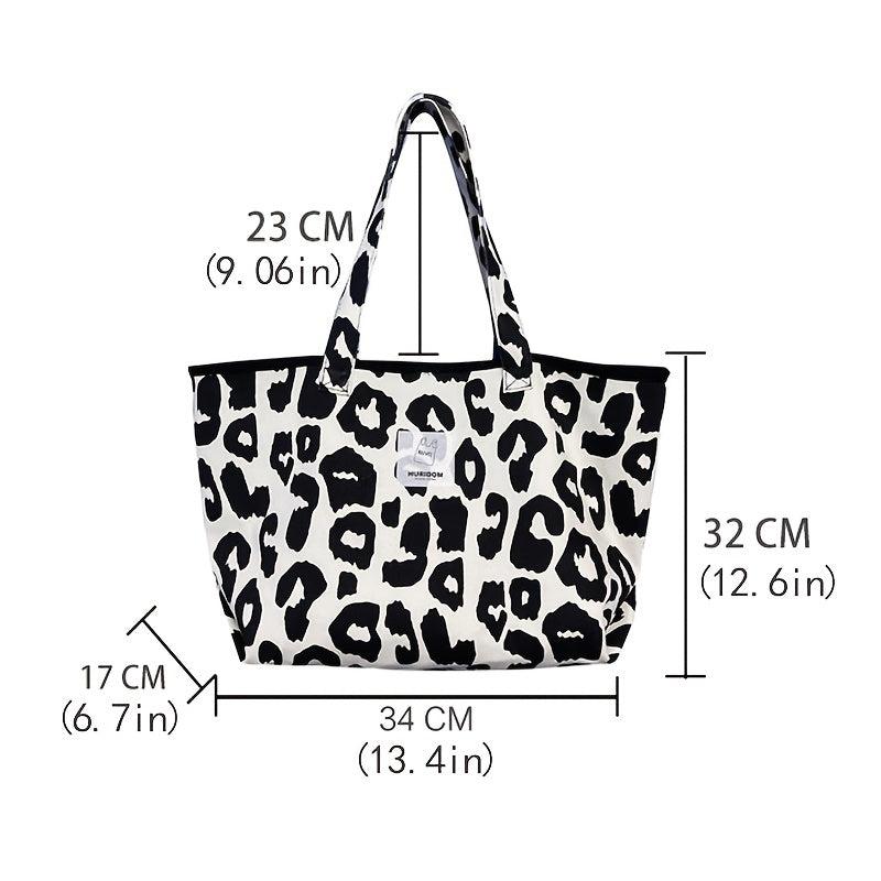 Leopard Pattern Tote Bag Women's Large Shoulder Shopper Purse