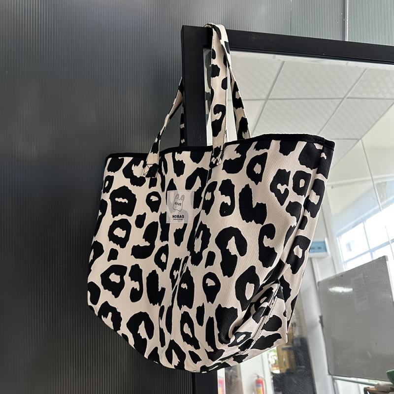 Leopard Pattern Tote Bag Women's Large Shoulder Shopper Purse