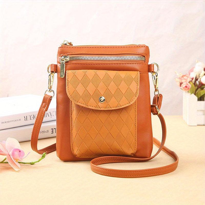 Argyle Pattern Square Crossbody Bag