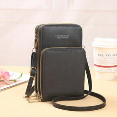 Faux Leather Touch Screen Phone Bag with Card Slot
