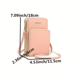 Faux Leather Touch Screen Phone Bag with Card Slot