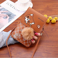 Graphic Print Pompom Decor Shoulder Bag Everyday Bag