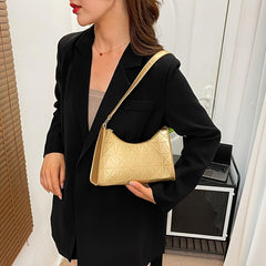 Argyle Embossed Underarm Bag Women's Handbag PU Leather Shoulder Purses