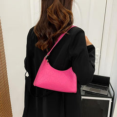 Argyle Embossed Underarm Bag Women's Handbag PU Leather Shoulder Purses