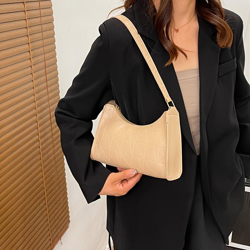 Argyle Embossed Underarm Bag Women's Handbag PU Leather Shoulder Purses
