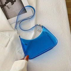 Transparent Jelly Shoulder Bag Underarm Purse for Travel Events Concert