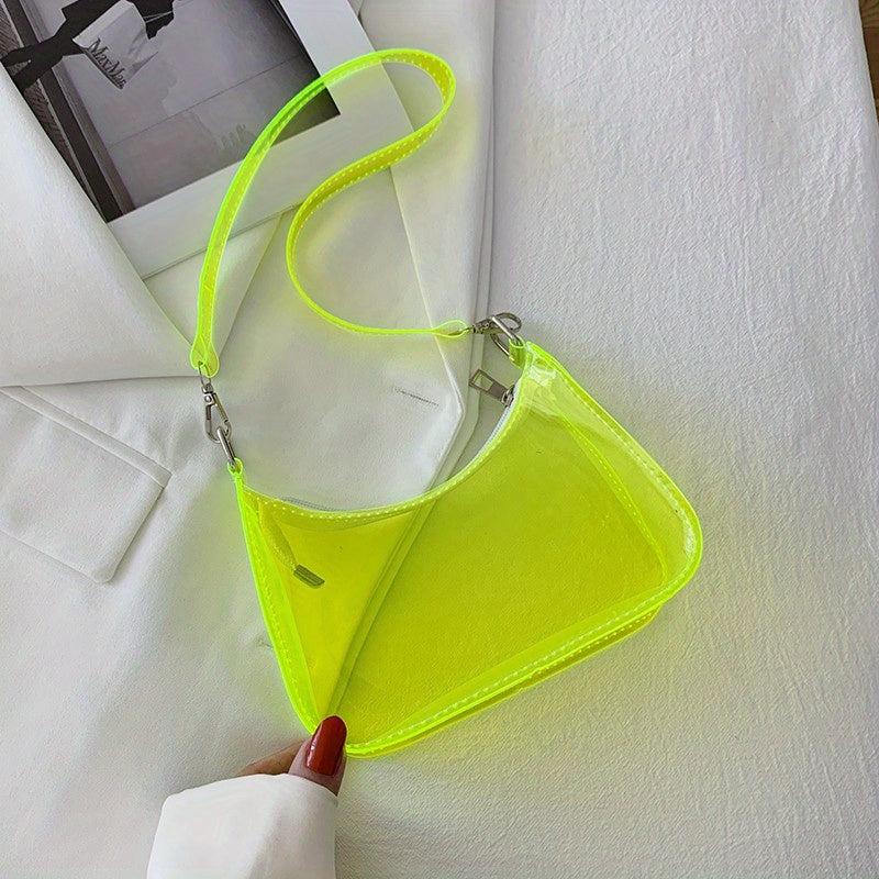 Transparent Jelly Shoulder Bag Underarm Purse for Travel Events Concert