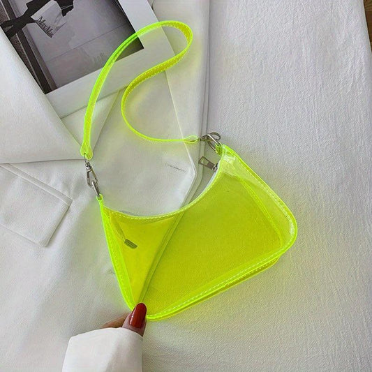 Transparent Jelly Shoulder Bag Underarm Purse for Travel Events Concert