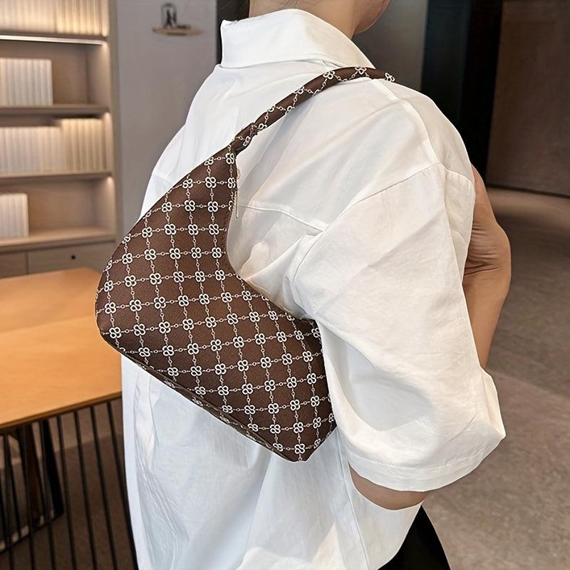 Geometric Crescent Bag Retro Shoulder Handbag & Clutch Purse