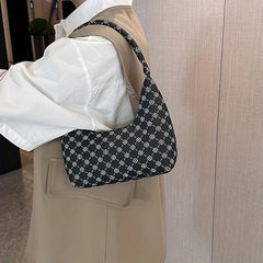 Geometric Crescent Bag Retro Shoulder Handbag & Clutch Purse