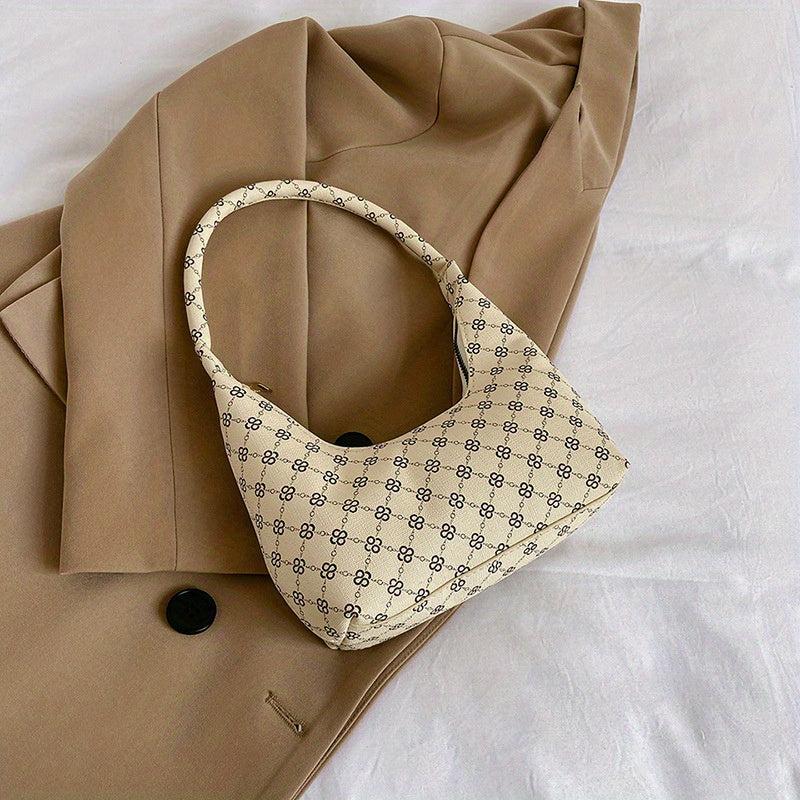 Geometric Crescent Bag Retro Shoulder Handbag & Clutch Purse