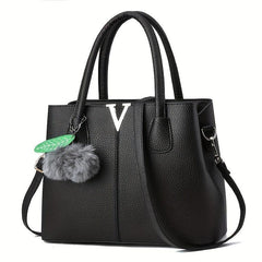 Large Capacity Tote Bag PU Leather Shoulder Bag