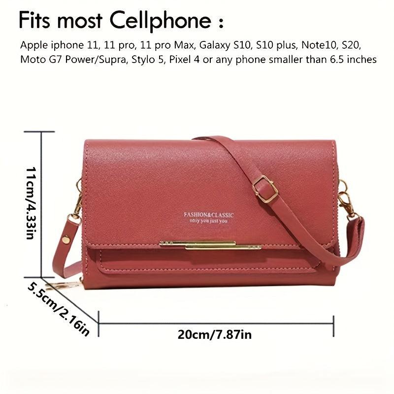 Textured PU Leather Crossbody Phone Bag
