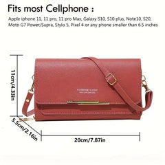 Textured PU Leather Crossbody Phone Bag
