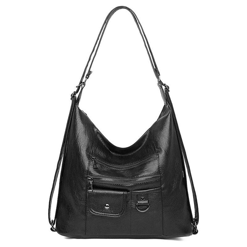 PU Shoulder Bag Zipper Front Casual Work Bag